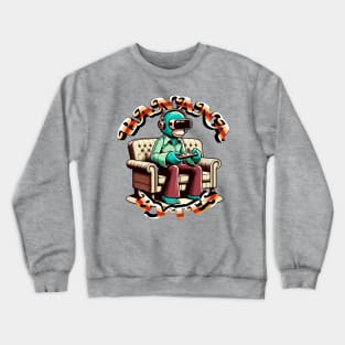 Monkey Master Gamer - Turquoise Tech Trendsetter Crewneck Sweatshirt